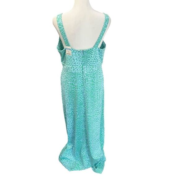 NEW J. McLaughlin Karla Maxi Dress Cheetah Print Green Blue Catalina Cloth L NWT - Picture 4 of 7